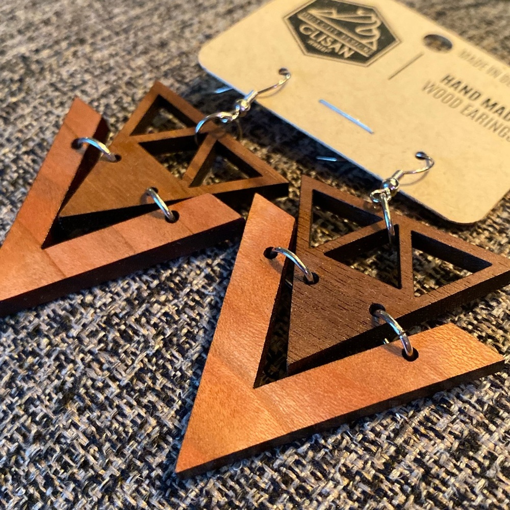 Laser Cut Wood Earrings